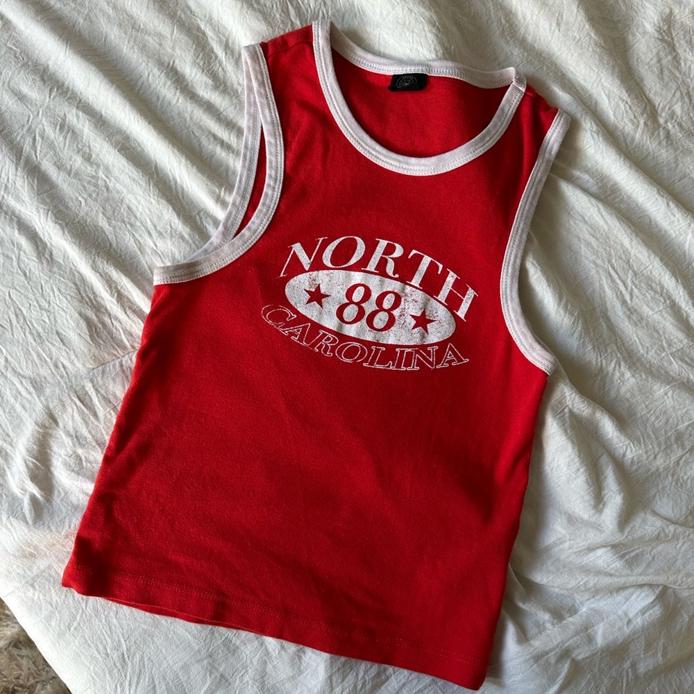 “north carolina” graphic tank top